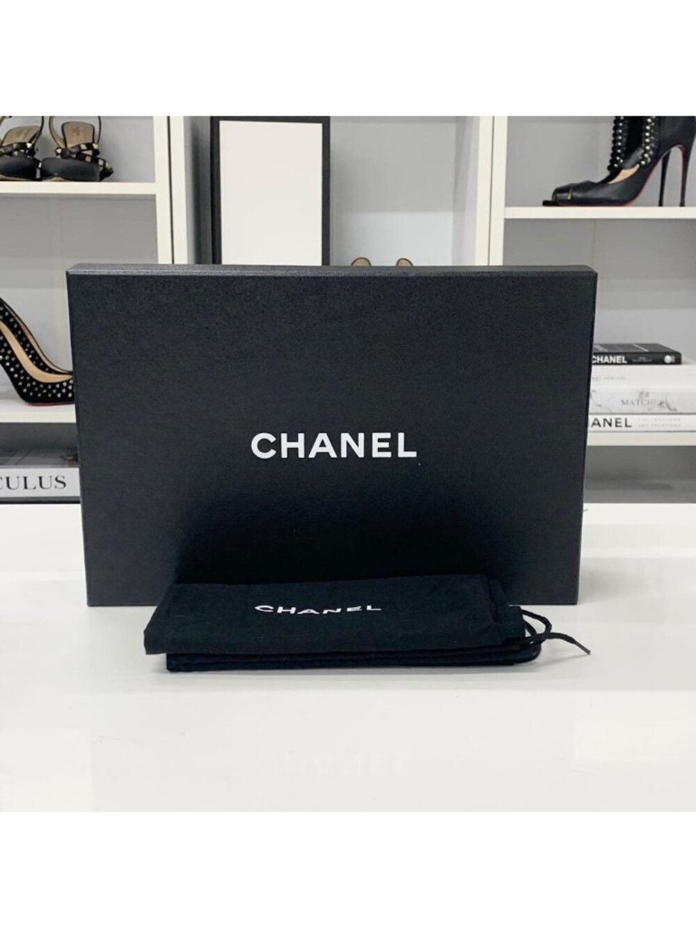 Chanel CC Logo Leather Ribbon Sandals Black - Picture 11 of 11